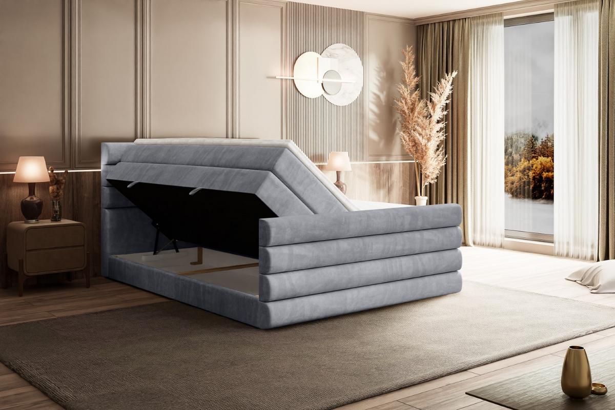 BOXSPRINGBETT CELESTIA-Z KING - 120x200 - H3/H4 - Hellgrau - Hellgrau, Holzwerkstoff (120/200cm) - ALTDECOR