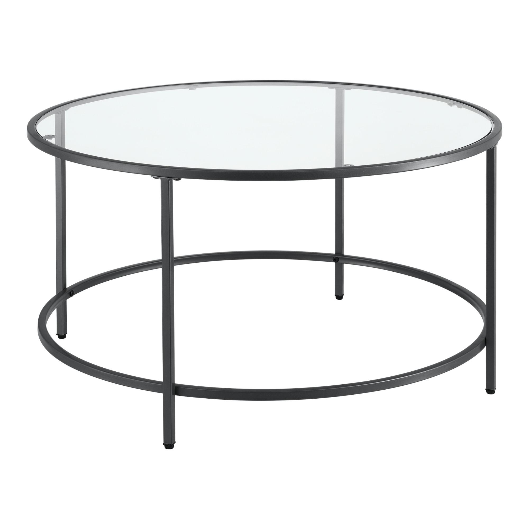 COUCHTISCH Kouvola 84/84/46 - Schwarz, Glas (84/84/46cm) - [en.casa]