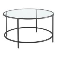 COUCHTISCH Kouvola 84/84/46 - Schwarz, Glas (84/84/46cm) - [en.casa]
