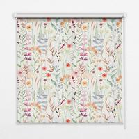 INNENROLLO - Fensterrollo - Rollo - 60x40 cm - Bunte Blumen - Weiß, Kunststoff (60/140/0.5cm) - TULUP