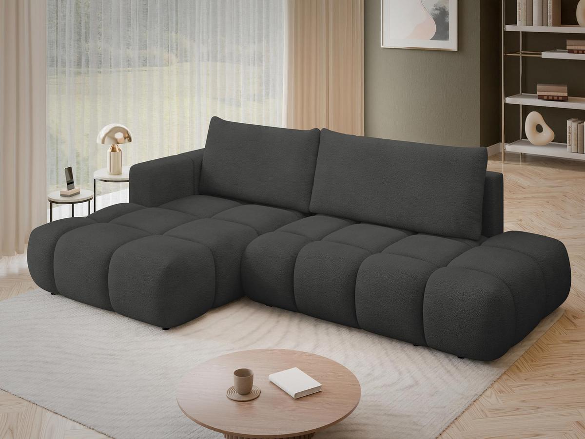 ECKSOFA Soffi, Seite: Links - Anthrazit/Schwarz, Holz/Kunststoff (283/166cm) - MIRJAN24