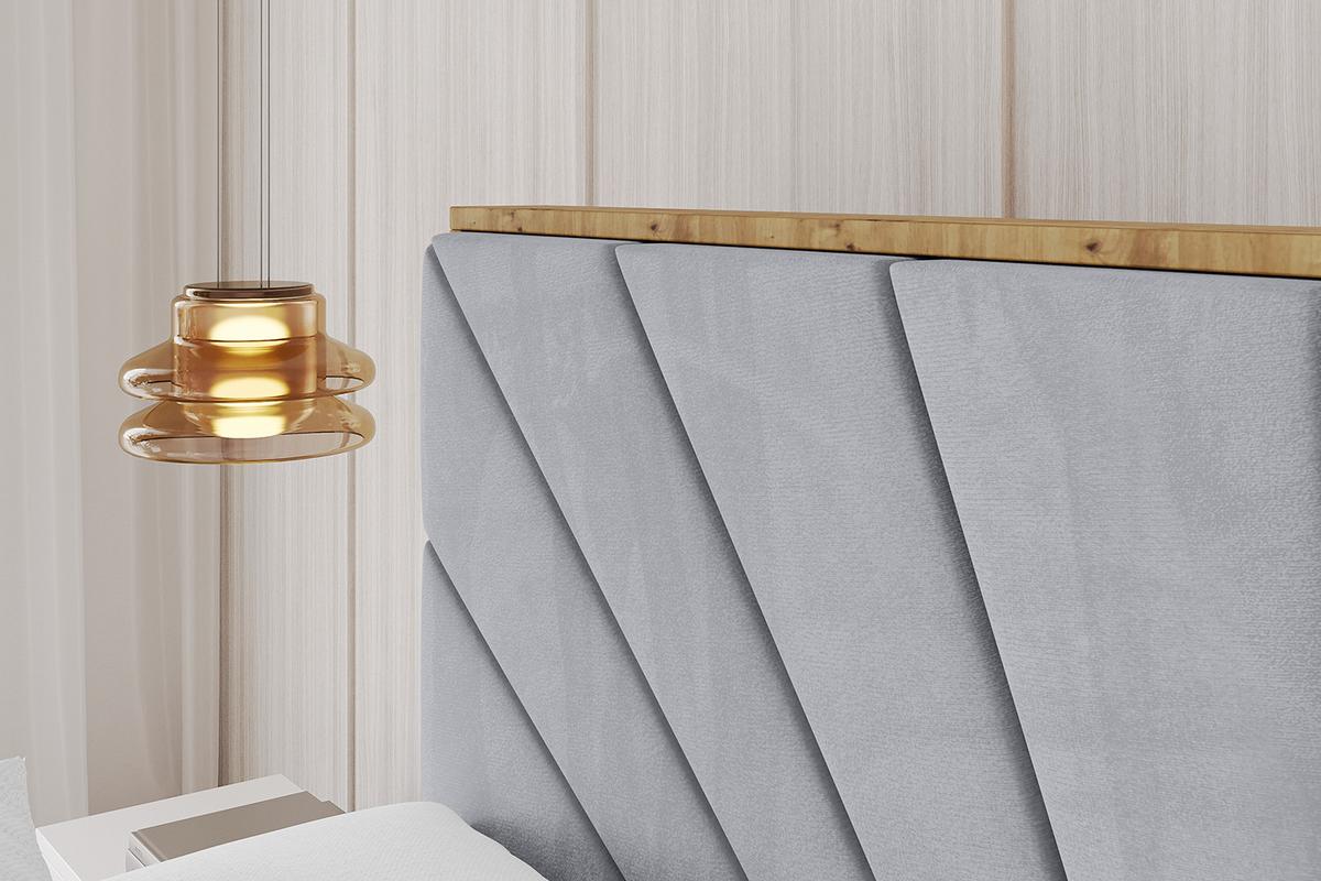 POLSTERBETT mit Bettkasten, Fußteil und Lattenrost, Boxbett mit Matratze H3/H4 - ENZO6-Z 160x200 Hellgrau - Hellgrau, Holzwerkstoff/Textil (160/200cm) - ALTDECOR