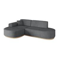 ECKSOFA Ottomane Links MARI-L1-v1 - 243x171x83 cm Dunkelgrau Cord - Dunkelgrau, Holzwerkstoff/Textil (243/171cm) - ALTDECOR