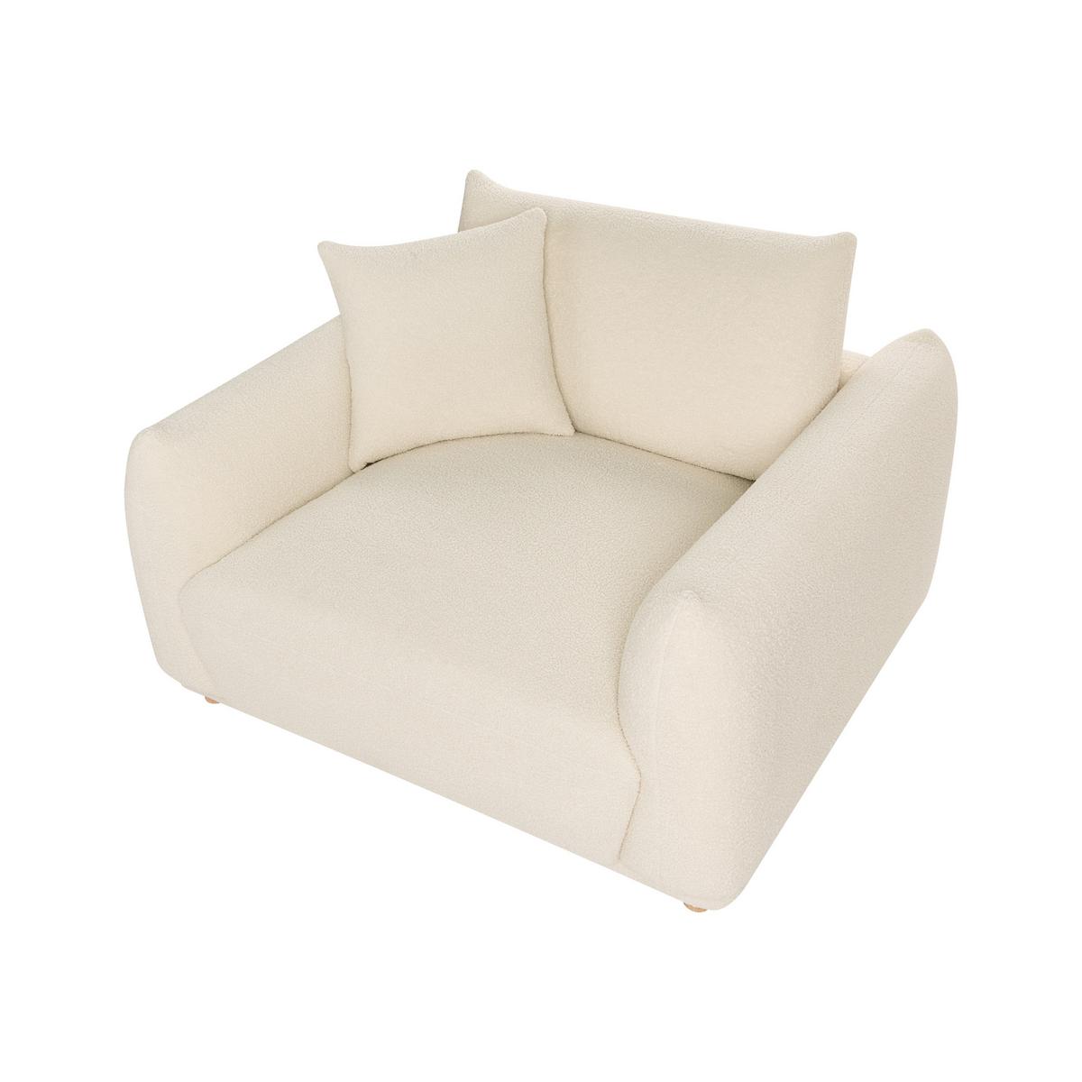 SESSEL Bouclé Cremeweiß Jubek - Weiß, Textil (120/81/104cm) - Beliani