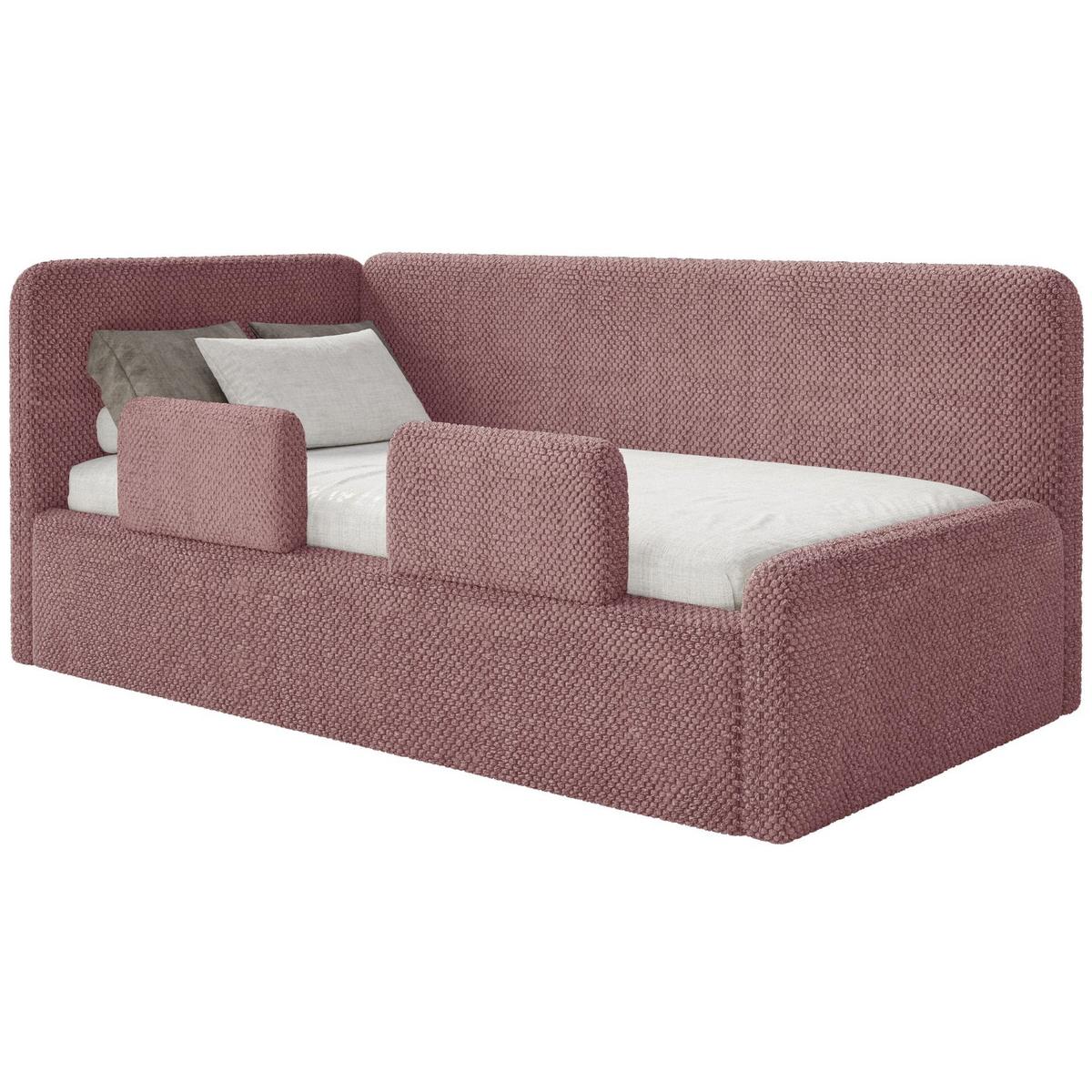 KINDERBETT Fanko Plüsch Rosa 90x200 cm - Pink/Schwarz, Kunststoff/Textil (90/200cm) - Selsey