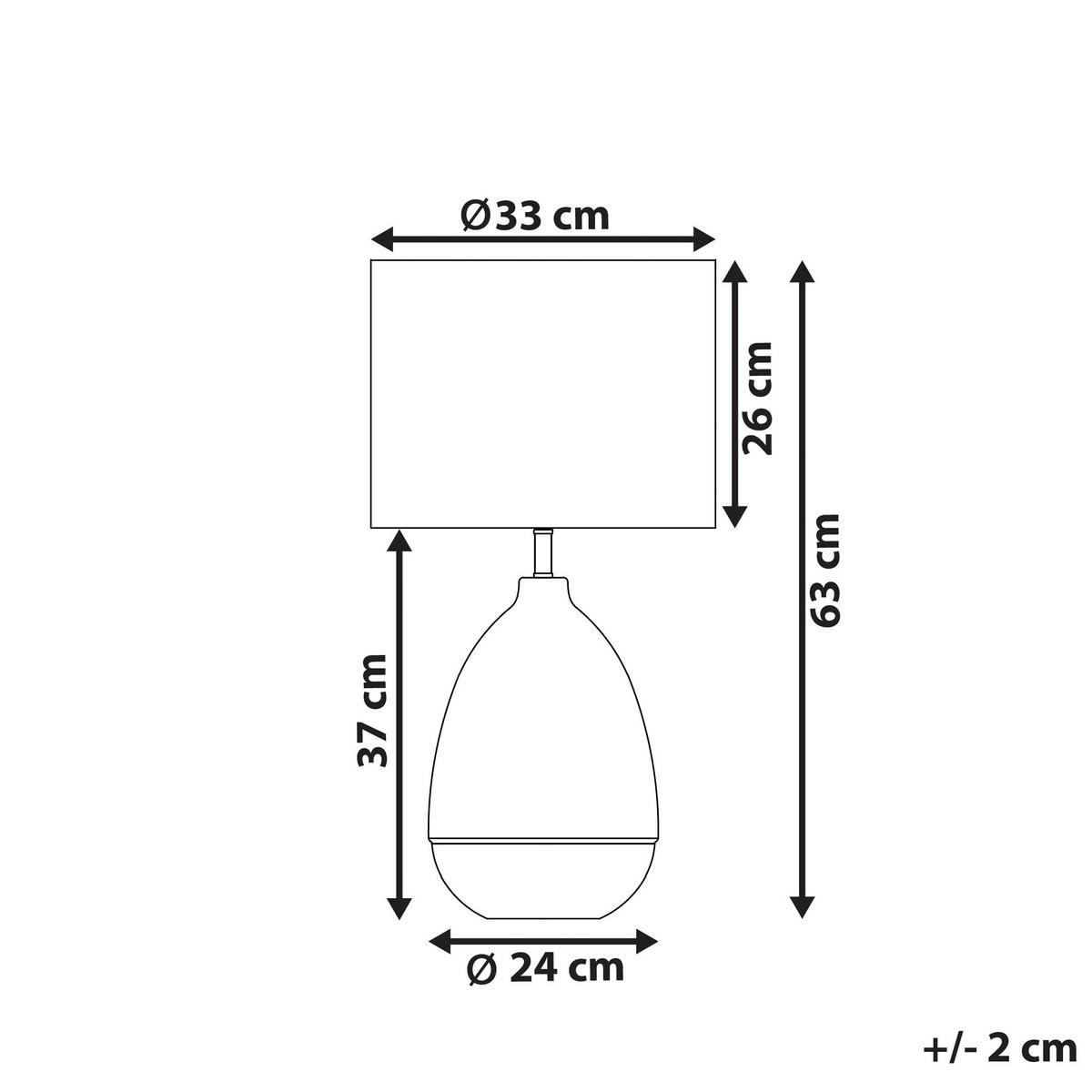 TISCHLAMPE Okari 33/33/63 cm - Weiß, Glas (33/33/63cm) - Beliani