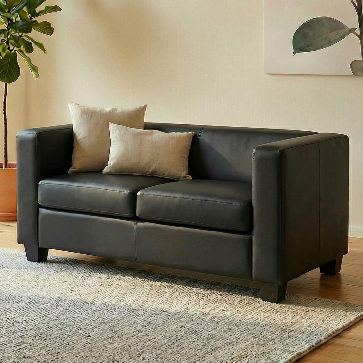 2-SITZER-SOFA Schwarz - Schwarz, Textil (137/70/75cm) - MCW