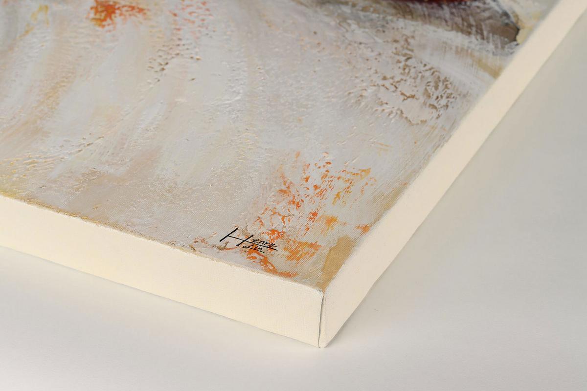 ÖLGEMÄLDE 120/80 cm - Beige/Weiß, Holz/Textil (120/80cm) - KUNSTLOFT