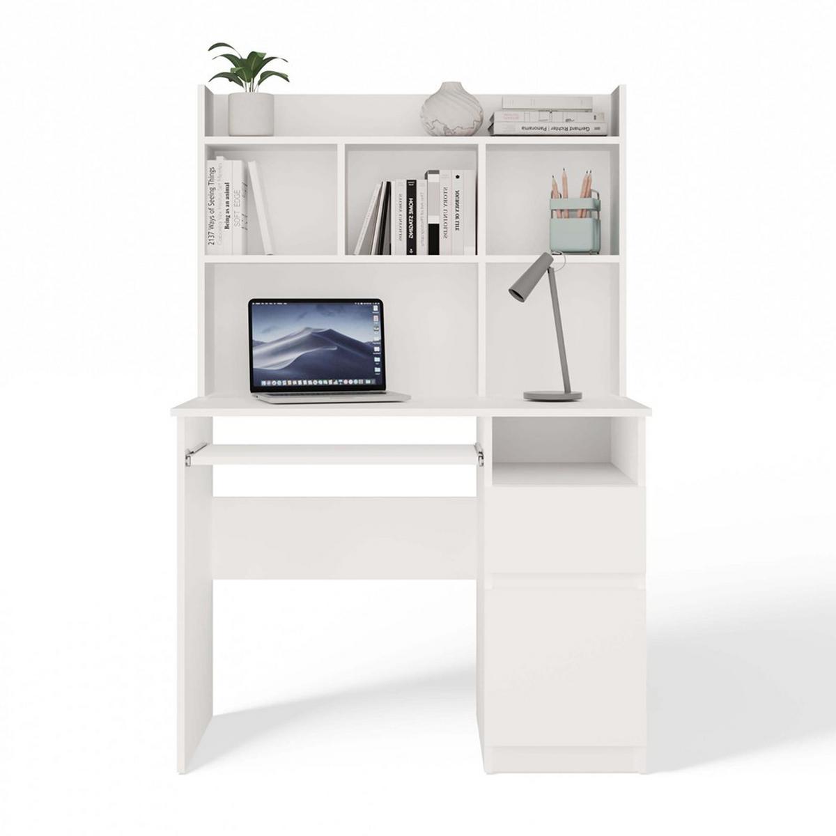 SCHREIBTISCH Weiß 98/145/51 - Weiß, Holzwerkstoff (90/50/145cm) - RAUMHIRSCH FURNITURE