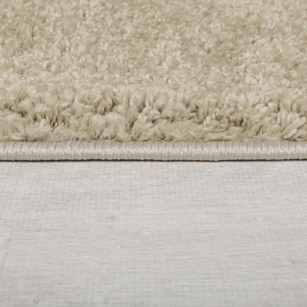 TEPPICH LYNE, einfarbig, Beige, Ø 133 cm - Beige, Textil (133/133cm) - KADIMA DESIGN