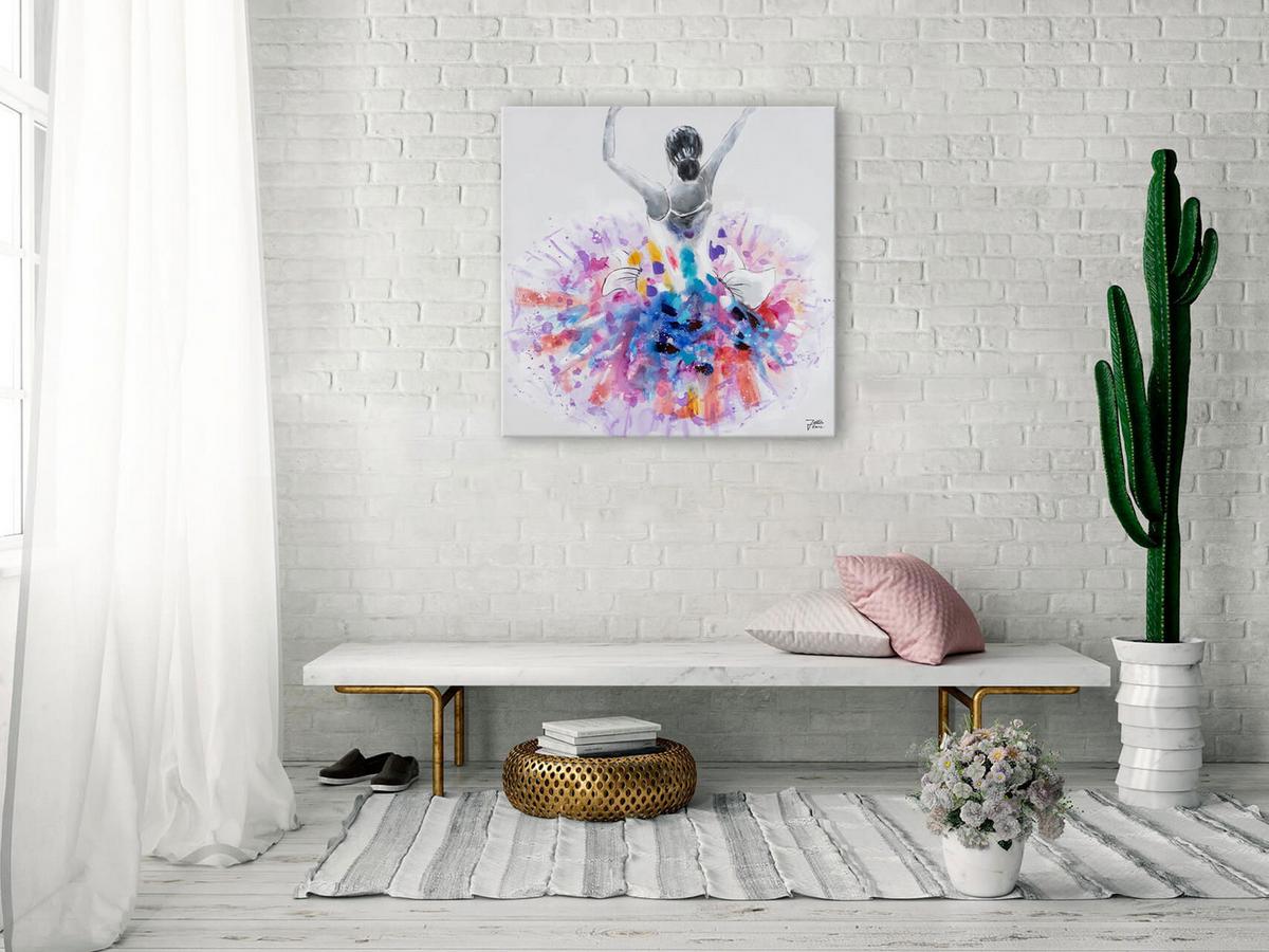 ÖLGEMÄLDE 80/80 cm - Lila/Weiß, Holz/Textil (80/80cm) - KUNSTLOFT