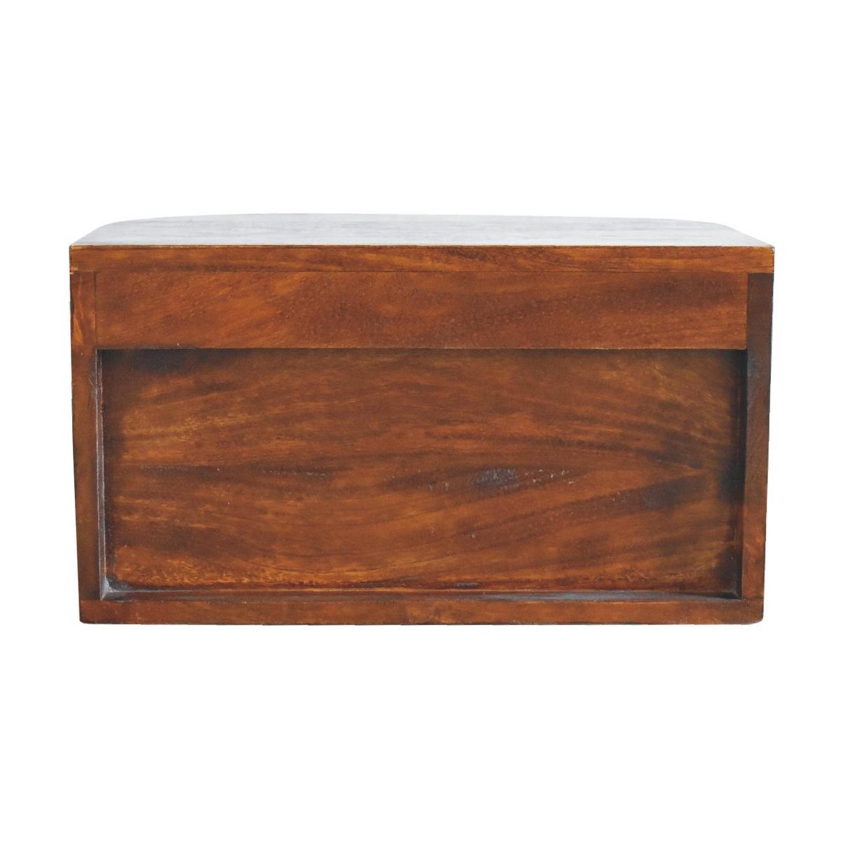 NACHTKASTEN Lunar Schwebend, 2 Schubladen, Dunkelbraun - Dunkelbraun/Messingfarben, Holz/Metall (45/25/30cm) - Artisan Furniture