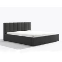 POLSTERBETT Mannte 180/200 cm in Grau – mit Bettkasten und luxuriösem Stil - Schwarz/Grau, Holz/Holzwerkstoff (180/200cm) - AX Living