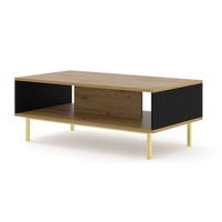 COUCHTISCH Artisan Eiche, Schwarz, Gold 90/45/60 - Schwarz, Holzwerkstoff (60/90/45cm) - RAUMHIRSCH FURNITURE