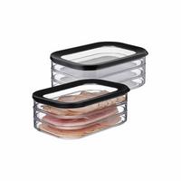 AUFSCHNITTDOSEN Modula schwarz 6 x 550 ml - Schwarz, Kunststoff (16/8.6/22.4cm) - Mepal
