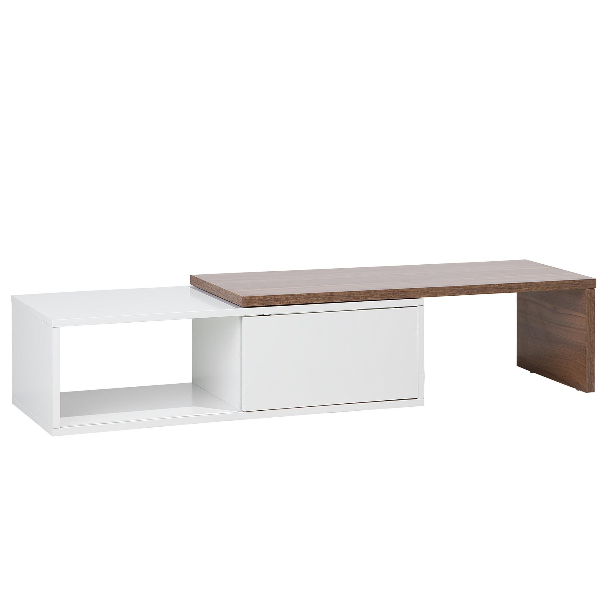 TV-MÖBEL Weiß, Dunkelbraun YONKERS 40/110-159/32 cm - Weiß, Holzwerkstoff (159/32/40cm) - Beliani