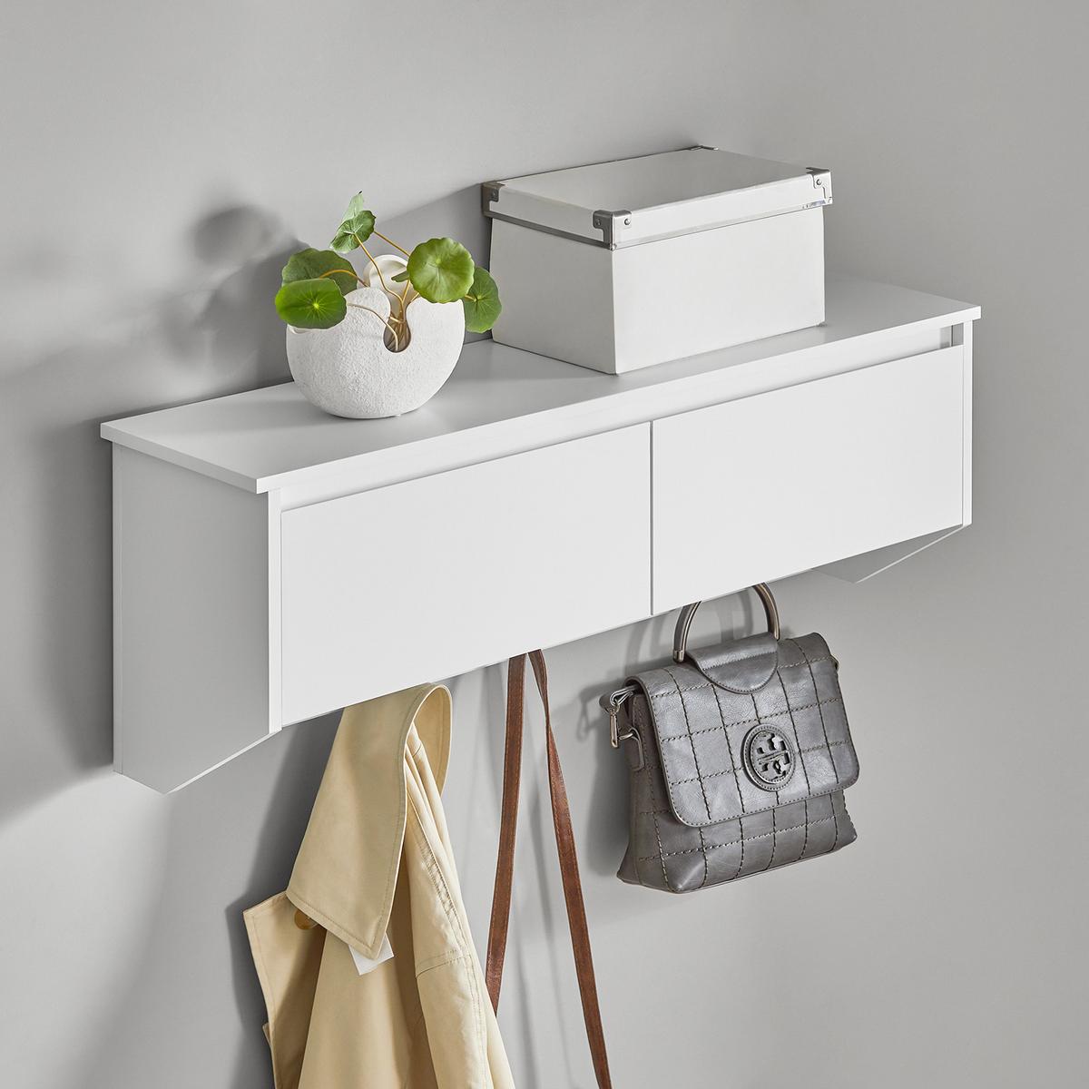 WANDGARDEROBE Weiß - Weiß, Holzwerkstoff (78/30/20cm) - SoBuy