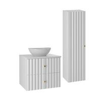 BADMÖBEL 60.6cm Izae 2er-Set Weiß - Weiß, Holzwerkstoff (60.6/52.2/46.5cm) - Petits-meubles