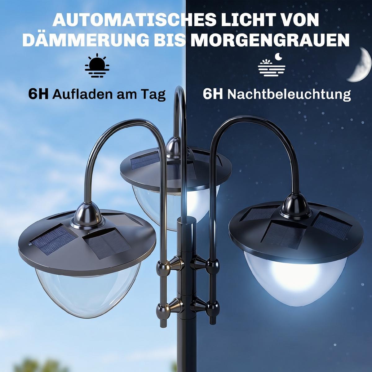 GARTENLATERNE, Schwarz, PP, ABS, Edelstahl, Aluminiumlegierung - Schwarz, Metall (60/55/189cm) - Outsunny