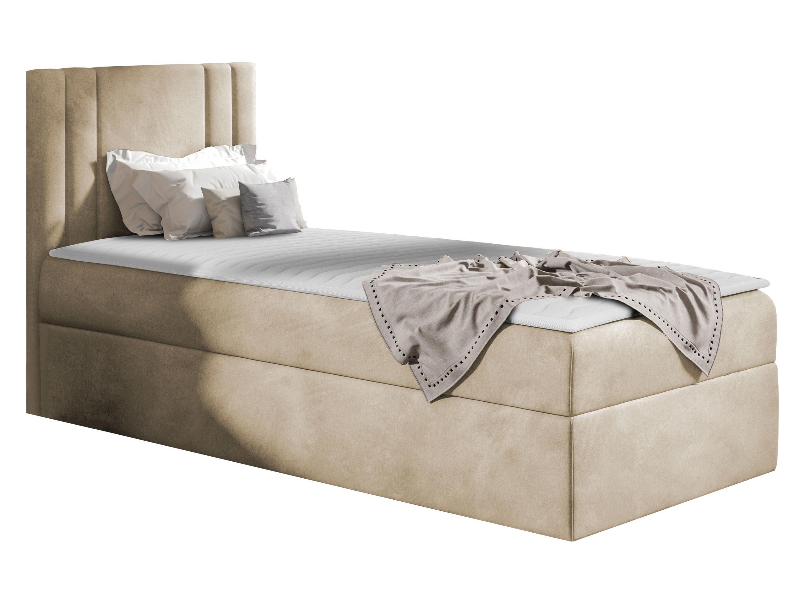 BOXBETT Carmen Mini, Seite zum Öffnen des Bettkastens: Links - H3 - Naturfarben, Holz (90/200cm) - MIRJAN24