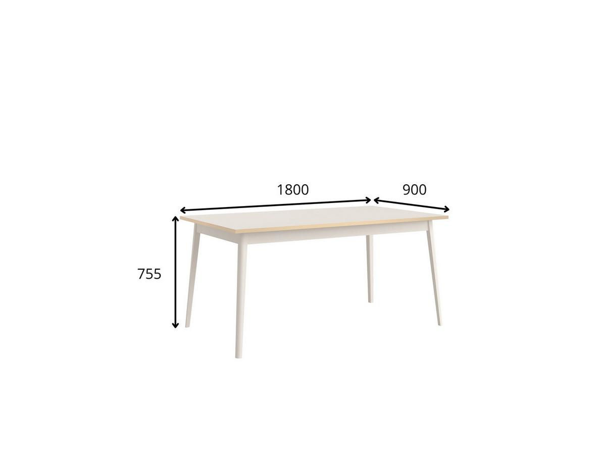 ESSTISCH SFERA 180 x 90 x 75,5 cm - Beige, Holz (180/90/75.5cm) - MASSENO