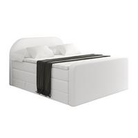 BOXSPRINGBETT mit Matratze und Lattenrost - NOX-Z KING-200x200 - Weiß Kunstleder - Weiß, Holzwerkstoff (200/200cm) - ALTDECOR