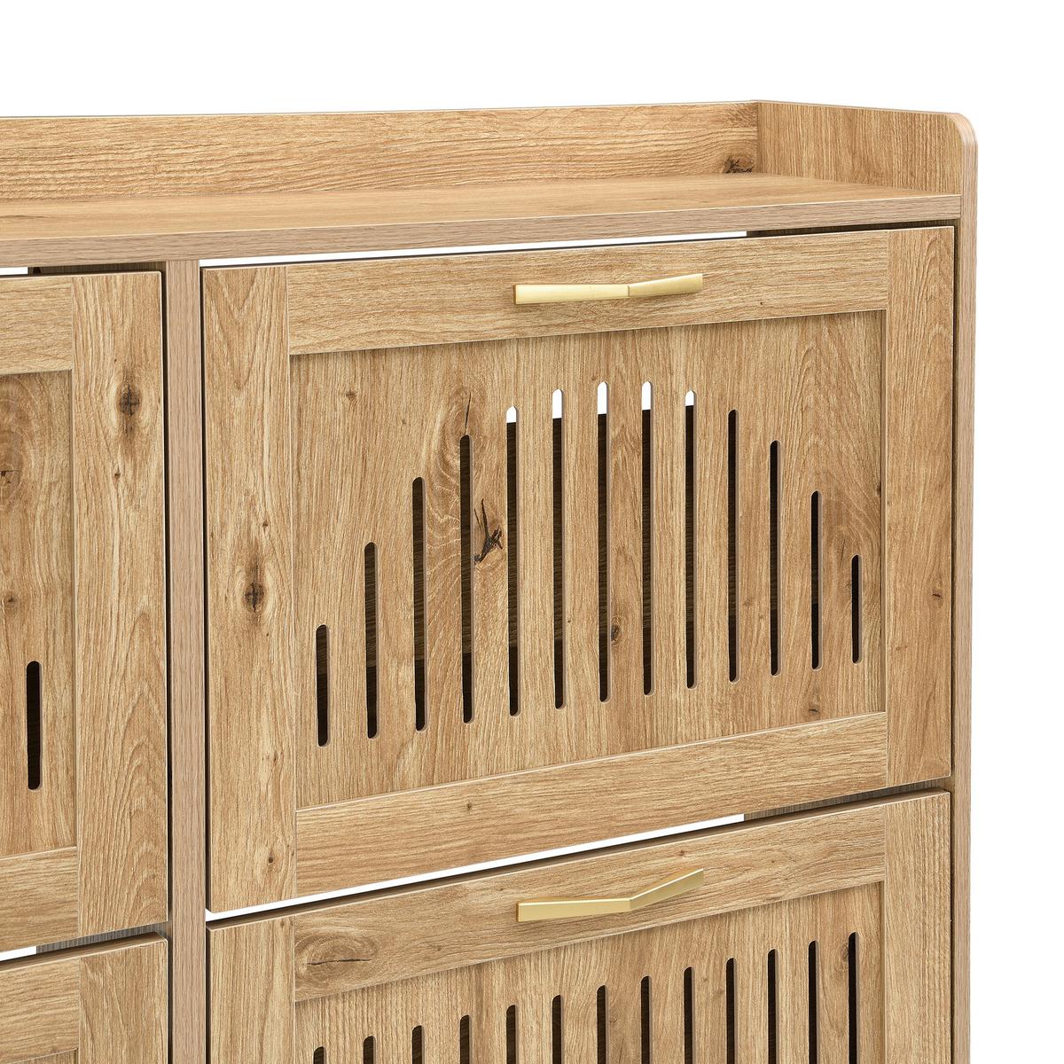 SCHUHKIPPER 109 cm in Holz-Optik - Buchefarben, Holzwerkstoff (108/100/24cm) - Urban Meuble