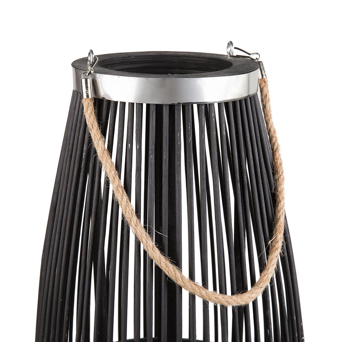 LATERNE Schwarz Tahiti - Schwarz, Holz (32/84/32cm) - Beliani