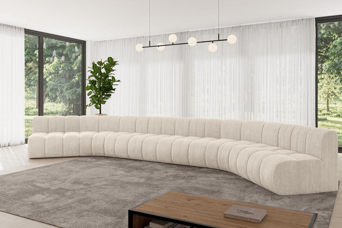 WOHNLANDSCHAFT modulares Sofa Montra-U2 - 581x174x70 cm Beige - Beige, Holzwerkstoff/Textil (581/70/174cm) - ALTDECOR