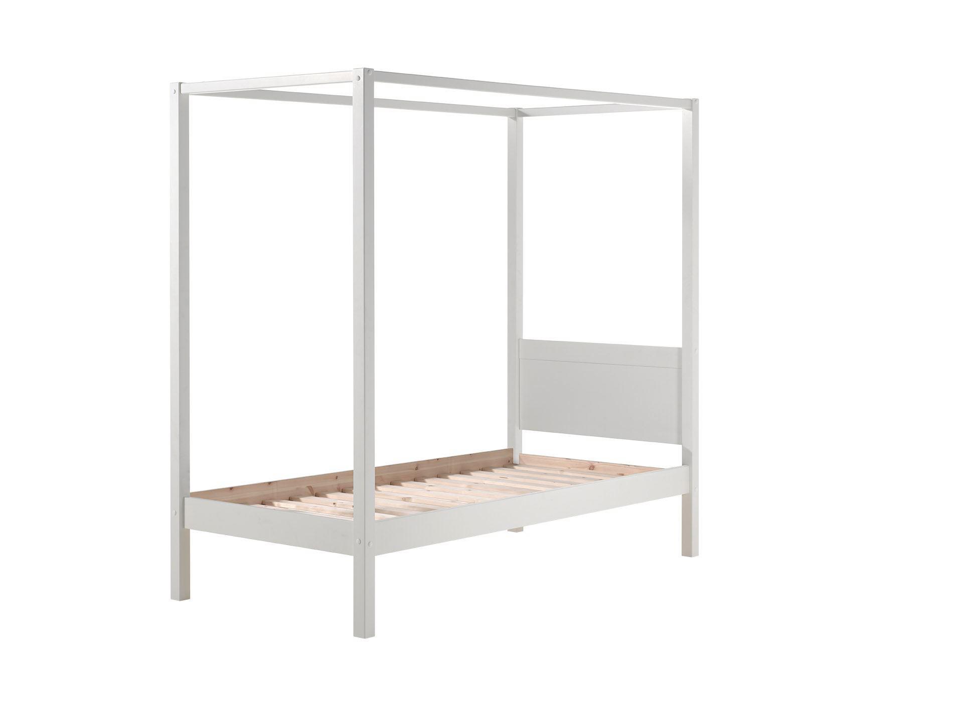 HIMMELBETT Kathie 208x191x98 aus Massivholz in Weiß - Weiß, Holz (90/200cm) - 58aufmkessel