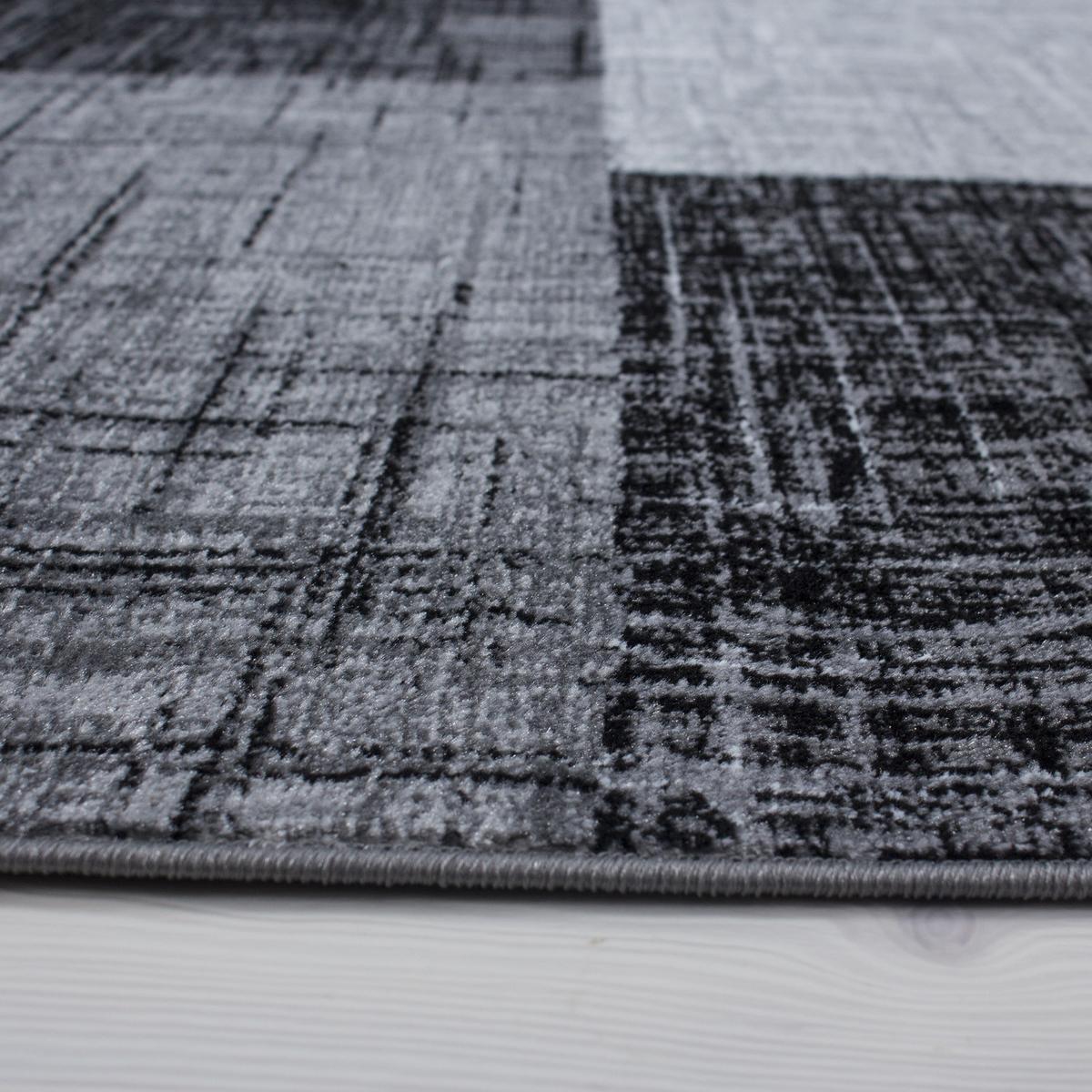 TEPPICH Kurzflor INN in Schwarz, abstrakt kariert, 120 x 170 cm - Schwarz, Textil (120/170cm) - KADIMA DESIGN