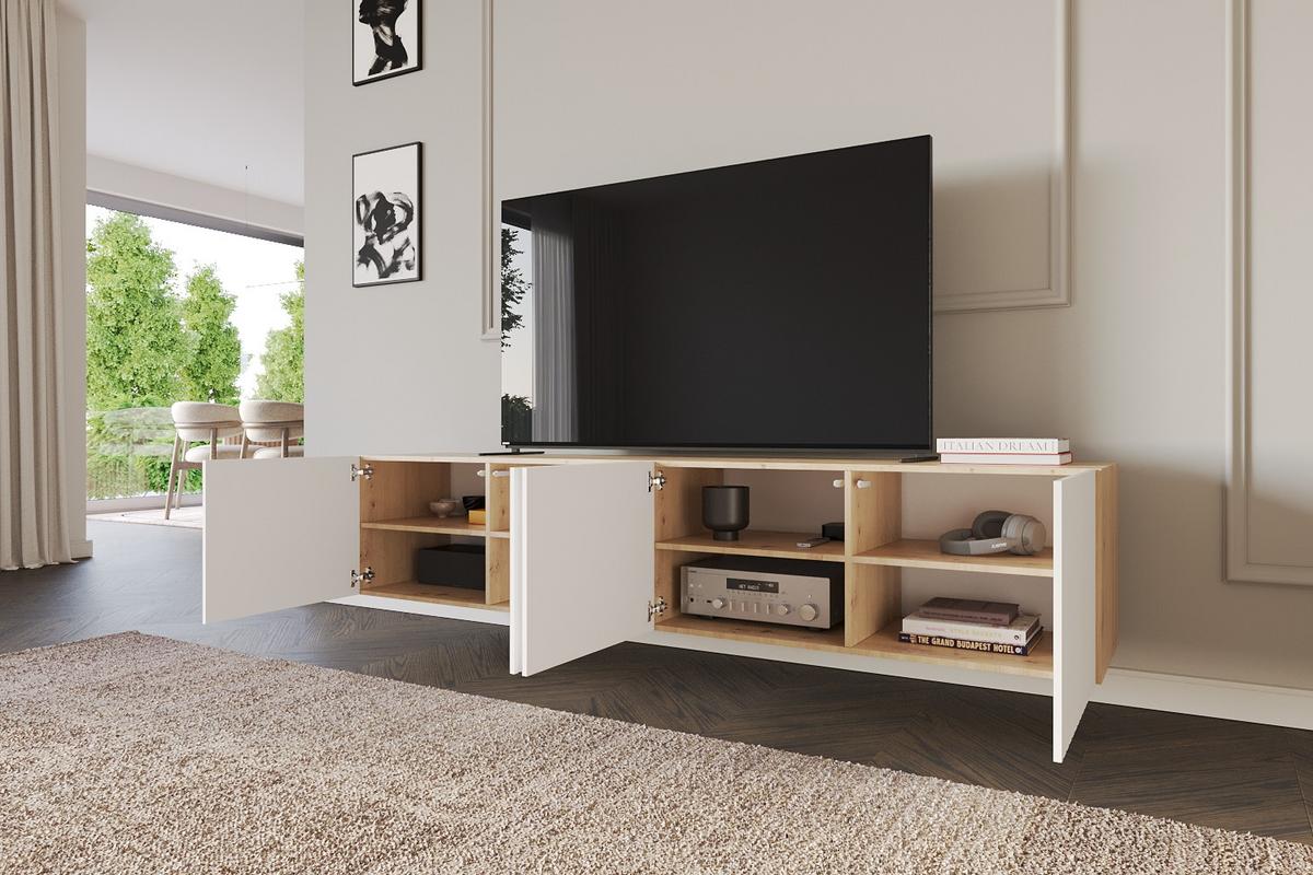 LOWBOARD KITO-W 2x100x40x40 cm - Artisan / Weiß - Eiche Artisan/Weiß, Holzwerkstoff (200/40/40cm) - ALTDECOR