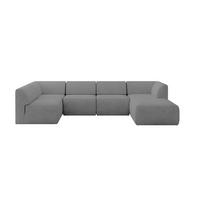 WOHNLANDSCHAFT Ottomane Rechts MOVO-L 345x180x78 cm Grau Velours - Taupe, Holzwerkstoff/Kunststoff (180/78/345cm) - ALTDECOR