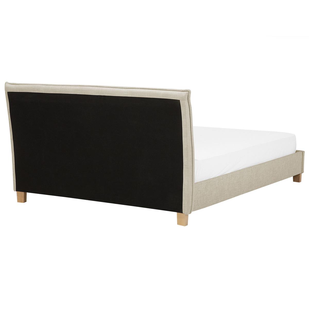 POLSTERBETT mit Lattenrost 180x200 cm Beige Sennez - Beige, Textil (180/200cm) - Beliani