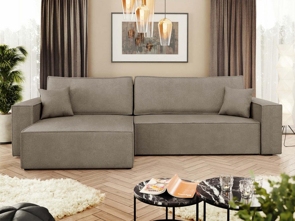ECKSOFA Karl - Hellbraun/Schwarz, Holz/Kunststoff (272/145cm) - MIRJAN24