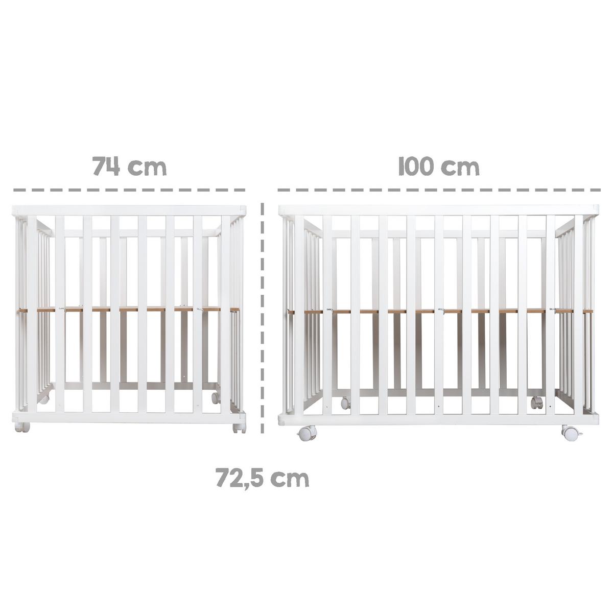 LAUFGITTER KLAPPBAR Little Stars - Weiß/Grau, Holzwerkstoff (74/72.5/100cm) - Roba
