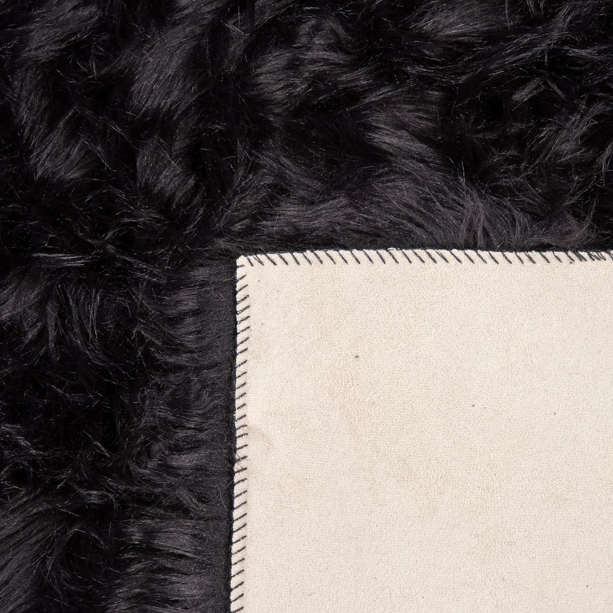 HOCHFLORTEPPICH Waschbar, einfarbig, Schwarz, 40 x 60 cm - Schwarz, Textil (60/40cm) - KADIMA DESIGN