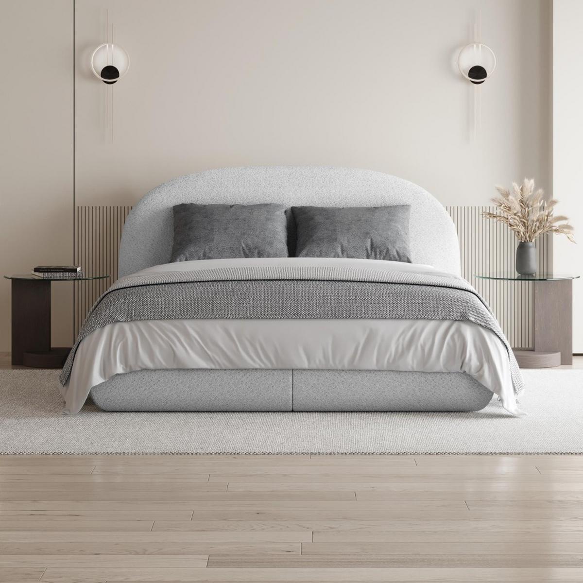 POLSTERBETT Motti mit Matratze und Topper, 180x200 cm, Hellgrau - Hellgrau, Textil (180/200cm) - Beautysofa