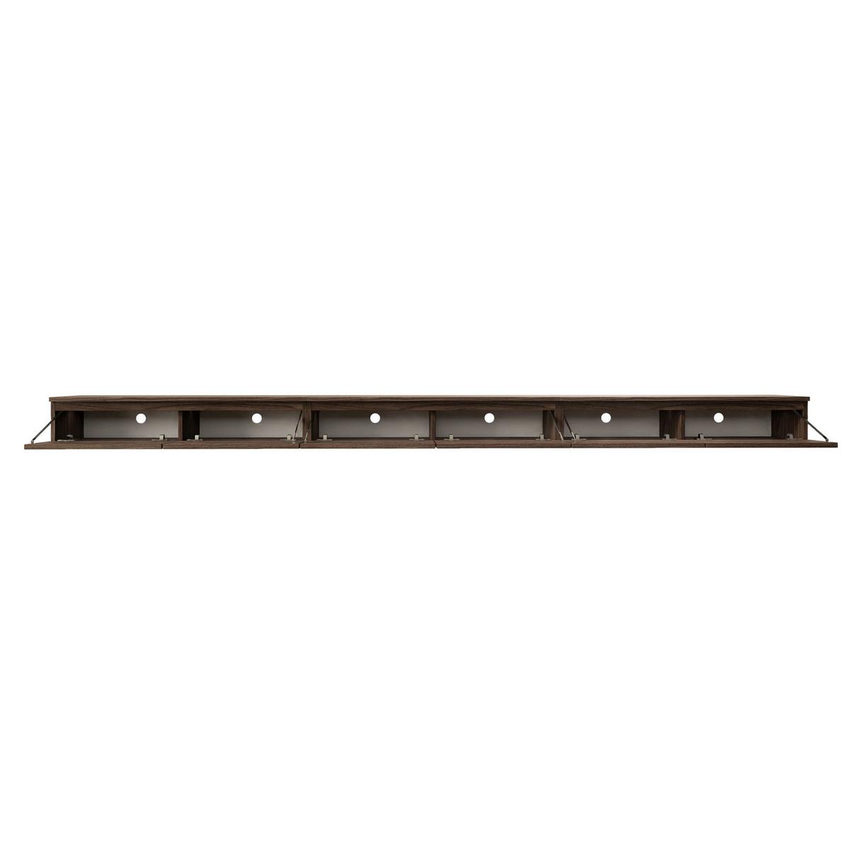 TV-LOWBOARD Bemmi Slim 6-türig, Holzoptik Walnuss Wisconsin, 300 cm - Dunkelbraun, Holzwerkstoff (300/18.2/31.6cm) - Selsey