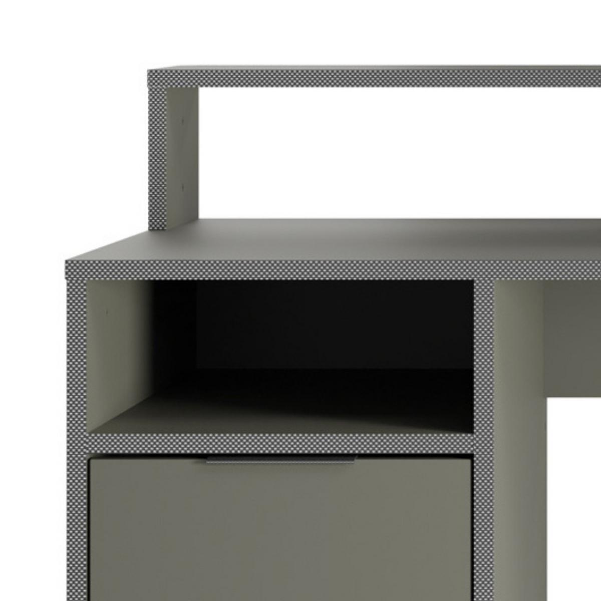 SCHREIBTISCH OBSIDIAN 139x139x88,7 cm Bürotisch Computertisch, Graphitfarben - Graphitfarben, Holzwerkstoff (139/139/88.7cm) - MASSENO