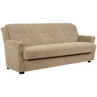 SOFA 3-Sitzer mit Bettfunktion Kaylyn Flockstoff sand - Sandfarben, Kunststoff (207/89/83cm) - 58aufmkessel