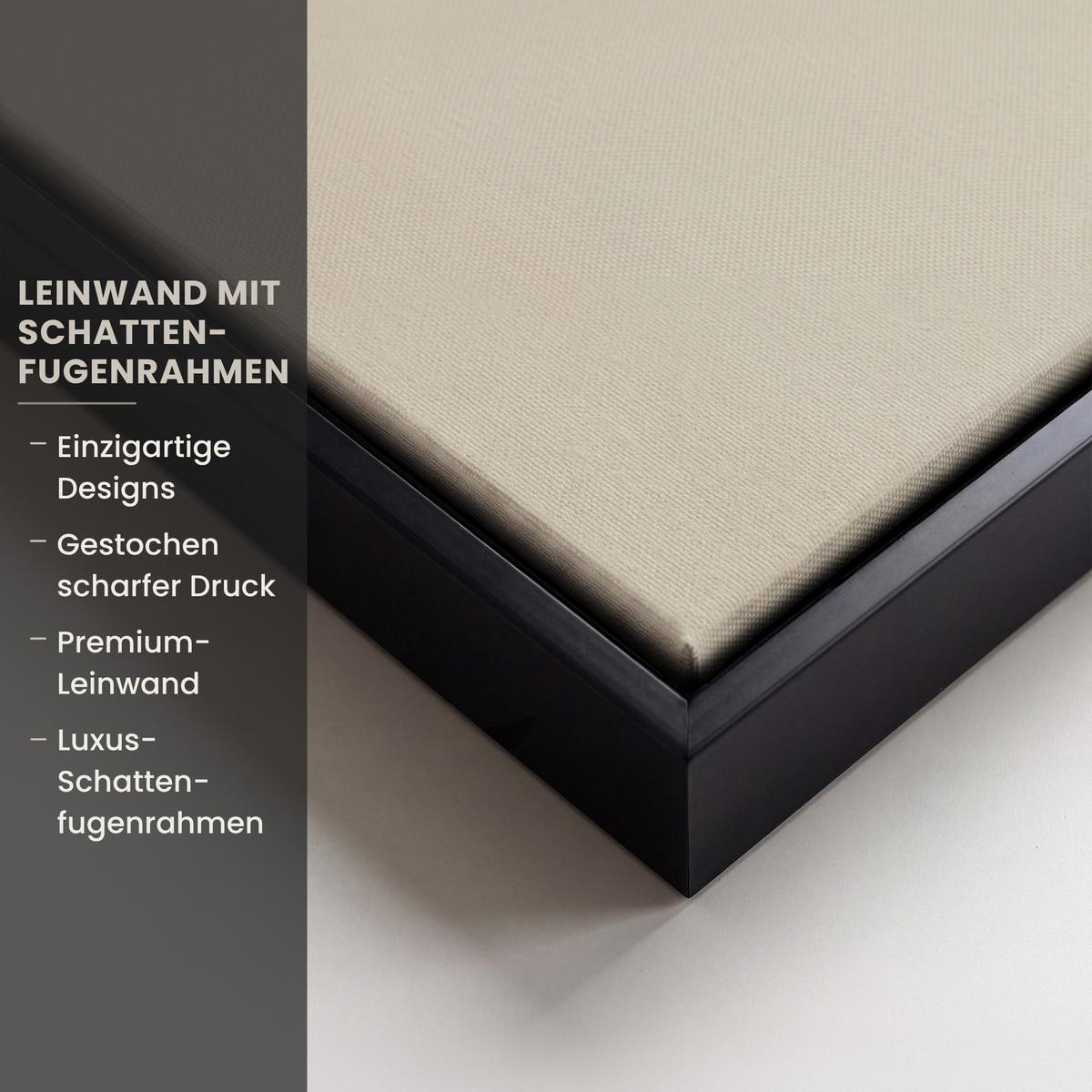 LEINWAND Bilder mit Rahmen - Porträt - Abstrakt - Jesus - Beige - 90x90 - Beige, Textil (90/90cm) - MuchoWow