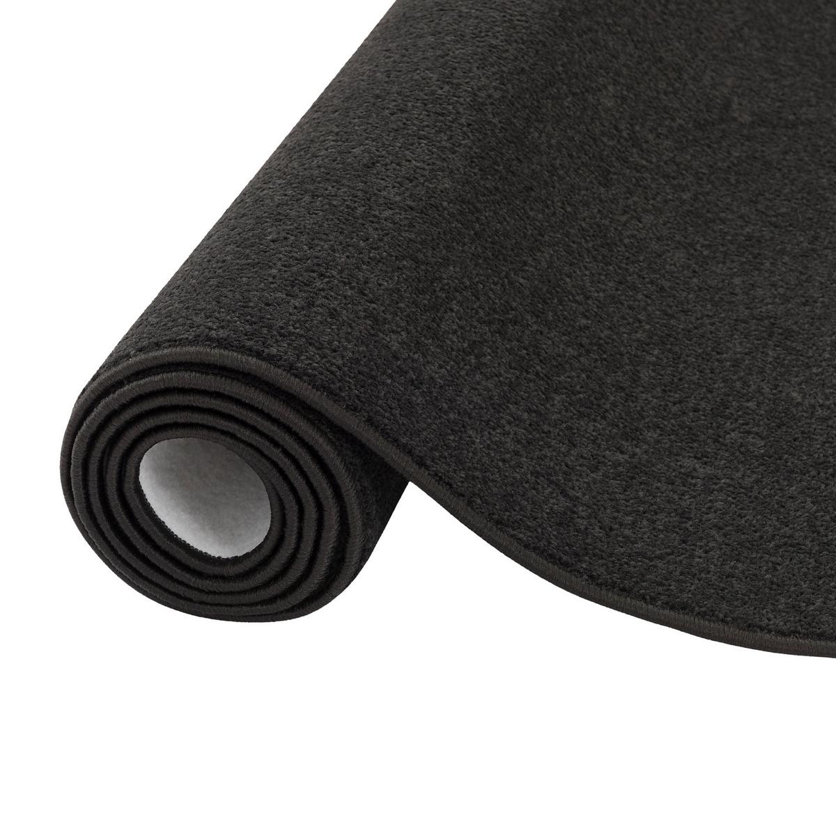 TREND VELOURS LÄUFER TEPPICH JOY - Schwarz, Textil (80/160cm) - Snapstyle