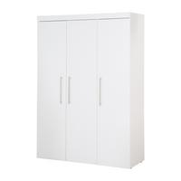 KLEIDERSCHRANK Kimi - Silberfarben/Weiß, Holzwerkstoff/Metall (138/195/52.5cm) - Roba