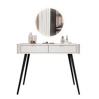 SCHMINKTISCH ZAIRA mit LED Spiegel Weiß - Weiß, Holzwerkstoff (103/80/49cm) - Lookway