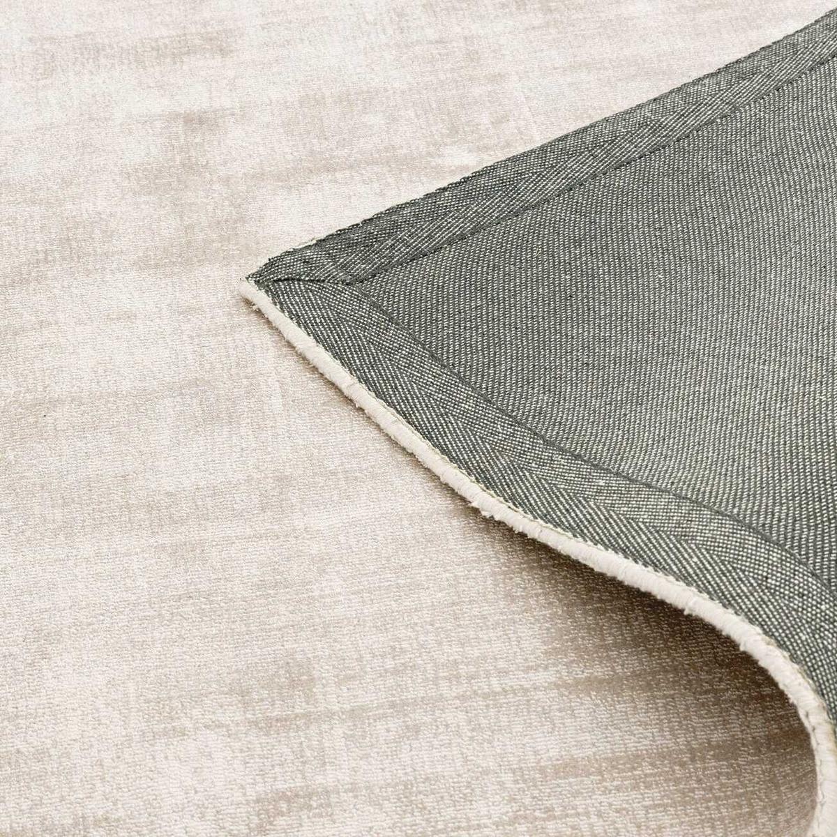 VISKOSETEPPICH handgewebt BARI, einfarbig, Beige-Grau, 160 x 230 cm - Beige, Textil (160/230cm) - KADIMA DESIGN