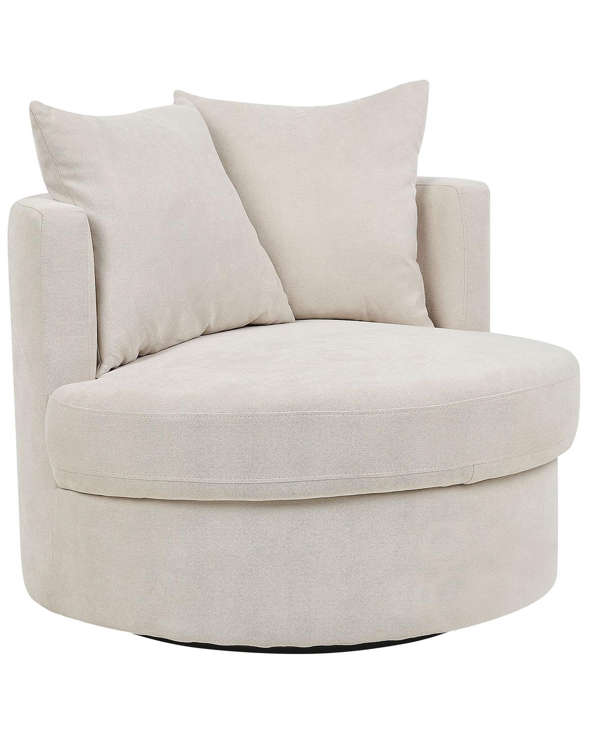 SESSEL Polsterbezug hellbeige mit Drehfunktion Dalby - Beige, Textil (82/61/82cm) - Beliani