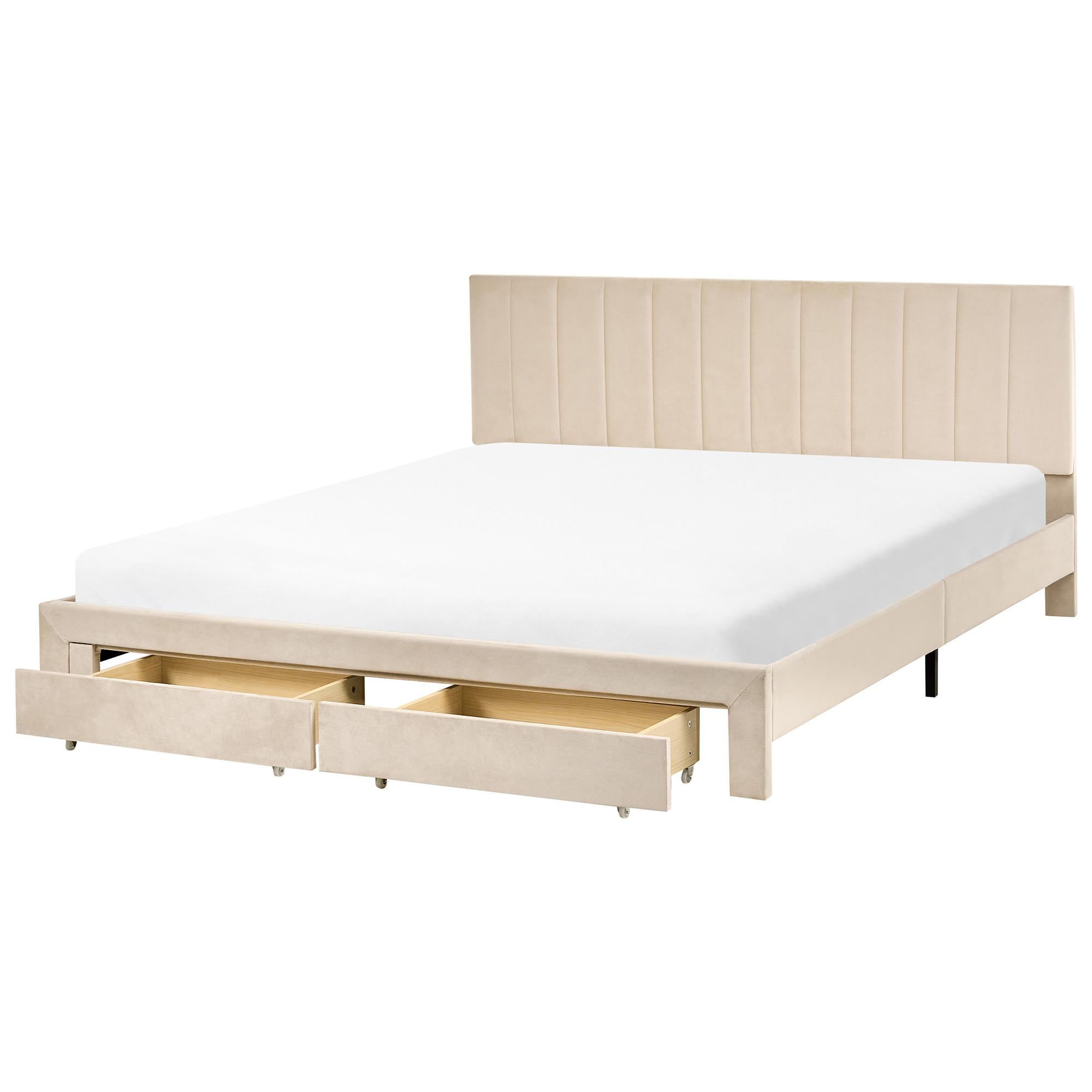 BETT 180/200 cm Beige Lonzac - Beige, Textil (180/200cm) - Beliani