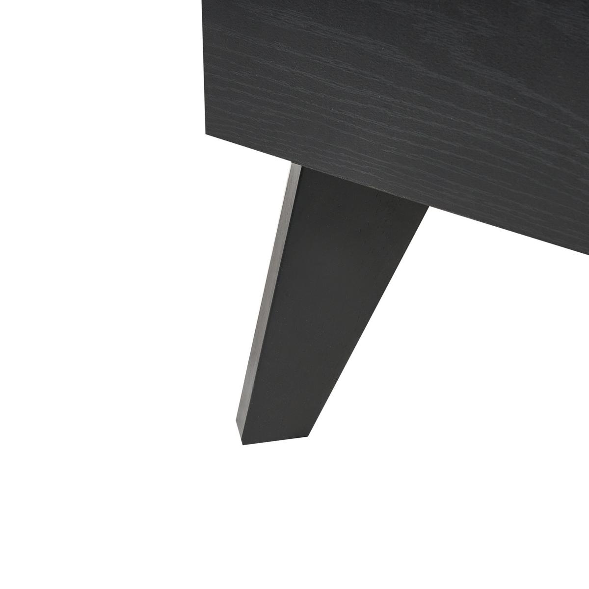 BETT mit Lattenrost 120/200 cm Faserplatte, PE Rattan Schwarz Monpazier - Schwarz, Naturmaterialien (120/200cm) - Beliani