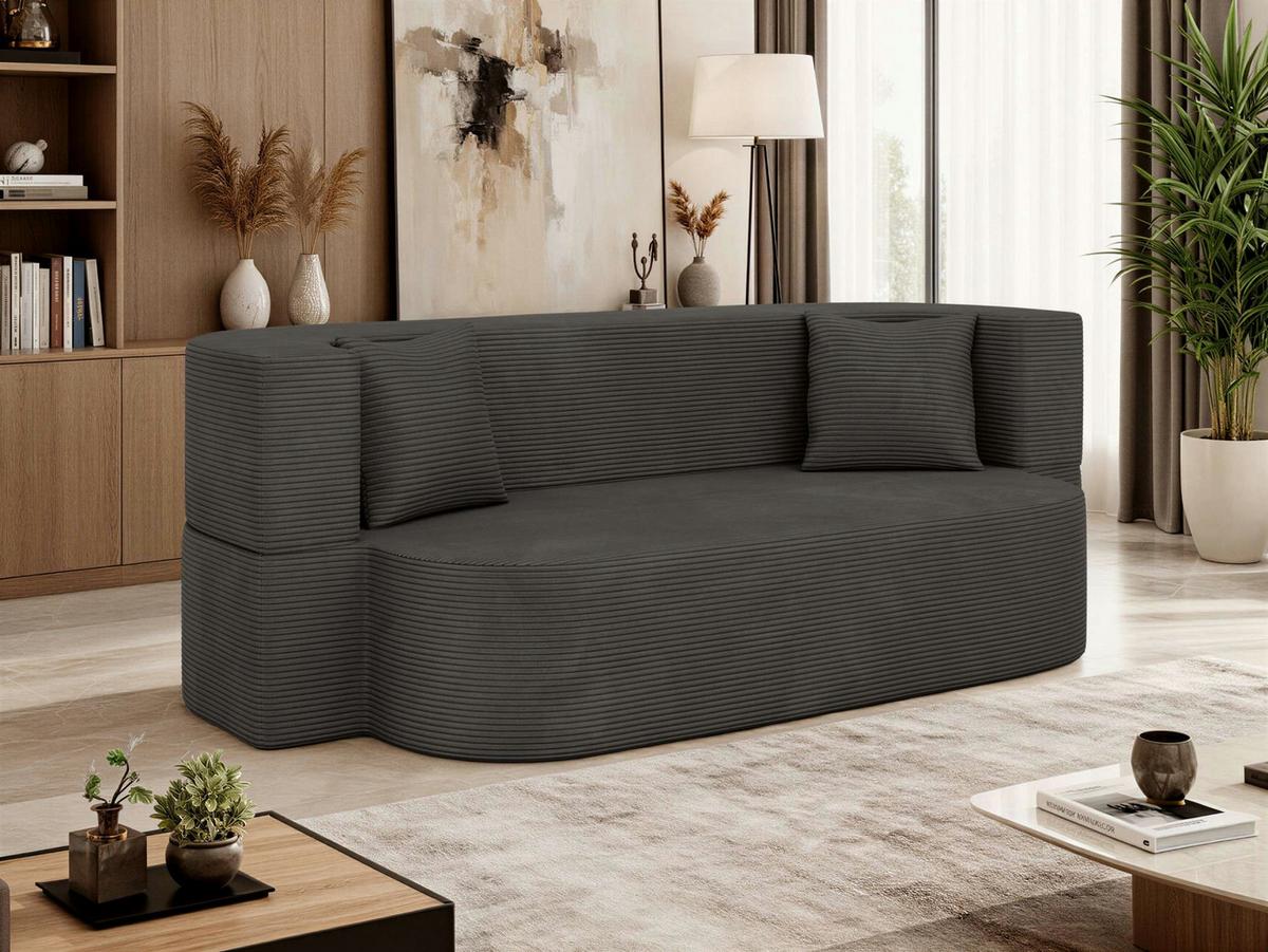 3-SITZER SOFA OVELA Dunkelgrau Cord - Dunkelgrau, Textil (200/70/100cm) - MKS